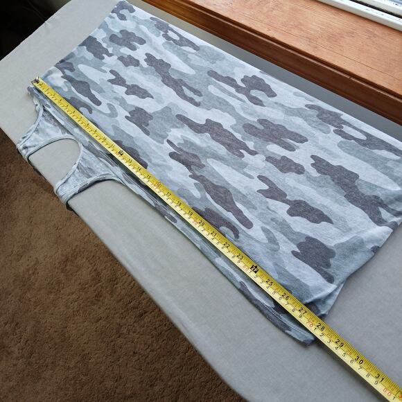 Lucky Brand Camo Side Tie Tee 2X green multi camouflage lightweight semi-sheer - Picture 11 of 11